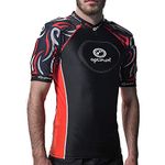 Optimum Unisex Senior Razor Protective Top - EVA Padding Protection, Rugby Approved Lightweight and Breathable Protective Top - Black/Red (Large Boys)