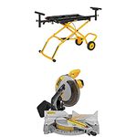 DEWALT 12" Miter Saw, 15-Amp, Single Bevel, Compound (DWS715) and Rolling Miter Saw Stand (DWX726)