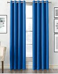 Curtain blackout Thick Thermal 90"x72"Eyelet Ring Top Pair curtain Panel Set of 2 Eyelets Curtains Soft Curtains for Bedroom Drop Noise Reduce Curtains for Living (Light Blue,W90"xL72"(W229 xL183cm)