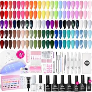 Beetles Gel Nail Polish Kit with U V Light, 99Pcs 55 Colors Gel Polish Kit