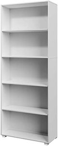CASARIA® Estantería Vela Blanca 190x60x28cm 5 Estantes Librería Biblioteca Mueble Organizador Oficina