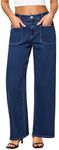 GRAPENT High Waisted Straight Leg Jeans for Women High Rise Jeans for Women Womens Jeans High Waisted Women's Wide Leg Jeans Wide Leg Denim Pants for Women Reef Blue Size Medium US Size 8 to Size 10