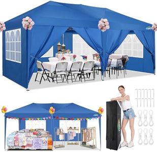 COBIZI Carpa Plegable 3x6m, Impermeable y Robusta con 6 Paredes Laterales Desmontables, Ideal para Jardín, Terraza, Fiesta, Camping y Eventos al Aire Libre - Azul