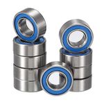 HiPicco MR74-2RS Deep Groove Ball Bearings, ID 4mm x OD 7mm x Width 2.5mm Miniature Bearings, Double Rubber Sealed Ball Bearing Pre-Lubricated Chrome Steel Blue Z2 Lever 10pcs