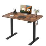 Furmax Electric Height Adjustable Standing Desk Large 40 x 24 Inches Sit Stand up Desk Home Office Computer Desk Memory Preset with T-Shaped Metal Bracke, Brown