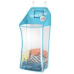 Store & Score Over The Door Hanging Kids Fun LED Basketball Light-Up Collapsible Mesh Laundry Hamper Basket, Toy Chest, Heavy Duty Metal Hooks Included. Patent Pending