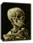 Skull Of A Skeleton With Burning Cigarette - "Vincent Van Gogh Still-Life Collection" - Medium Gallery Wrap - Framed (18 x 24 inches)