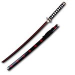 Wooden Roronoa Zoro Sword Overall 41 inch Japanese Ninja Katana Samurai Sword Anime Original Texture for ONE PIECE Anime Lovers, Cosplay Props Toys, Shusui D