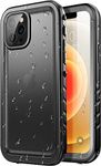 SPORTLINK for iPhone 12/12 Pro Waterproof Phone Case - 360 Full Body Protective Case with Built-in Lens & Screen Protector, IP68 Waterproof/Shockproof/Heavy Duty Hard Case with Lanyard(6.1"), Black