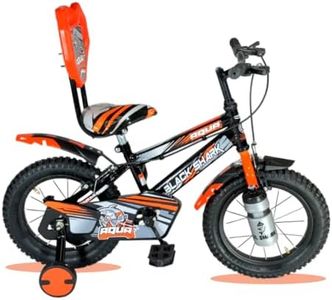 BLACK SHARK Aqua 14 Inches Bike for Kids Bike Brake | Bicycle for Boys & Girls | Frame | 90% Pre-Assembled | (Orange, 14 Inches)