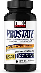 Force Factor Prostate Saw Palmetto and Beta Sitosterol Supplement for Men, Prostate Health/Size Support, Urinary Relief, Bladder Control, Reduce Nighttime Urination, 60 Softgels