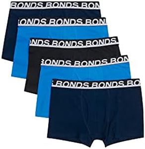 Bonds 5 x Mens Everyday Trunks Underwear Black/Navy/Blue M