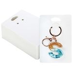 joycraft Keychain Display Cards, 100PCS White Keychain Cards for Selling, 3.14" x 4.7" Blank Keychain Card Holder, Hanging Display Cards for Keychain, Bracelet and Jewelry