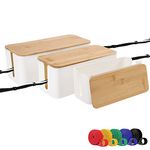 Cable Management Boxes Organizer, Wood Lid, Large Storage Wires Keeper Holder for Desk, TV, Computer, USB Hub, System to Cover and Hide & Power Strips & Cords (3 Set (XL+L+M), Ice White)