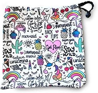 Destira Unicorn Doodles Gymnastic Grip Bag, Fun Graphics Drawstring Gym Bag