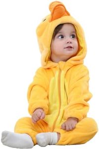 Dream cosplay Unisex Duck Baby Costume,Baby Flannel Animal Halloween Onesie Pajamas Home Clothing