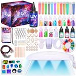 Insnug Epoxy Resin Kit for Beginners - Silicone Molds UV Light Clear Casting DIY Kits Jewelry Bracelet Making Kits Supplies Necklace Keychain Bracelet Arts and Crafts Resin Bundle (Jewelry Set)