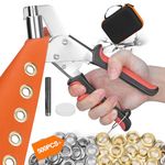 Heavy Duty Grommet Tool Kit, 3/8 Inch 10 mm (Inside Diameter) Handheld Eyelet Press Pliers with 500pcs Silver Grommets in Gold and Silver, Grommet Eyelet Pliers Kit with Hard Shell Case