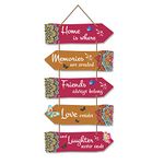 Art Vibes Home Quotes Decorative Art Mdf Wooden Wall Hanger For Living Room | Bedroom | Gifts | Decorative Hangings Item For Home Decoration | Modern Artworks Decor Items (Wh 7305N), Set Of 5