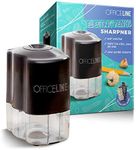 Officeline Electric Pencil Sharpener - for School and Classroom, Helical Steel Blade Sharpens All Pencils Including Color, Auto-Stop Feature, Ultra-Portable - Batteries Included