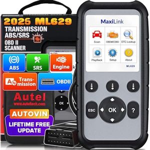 2025 New Autel ML629 OBD2 Scanner, ABS SRS Engine Transmission Diagnostics Tool Mechanic Full OBDII Code Reader w/DTC Lookup AutoVIN, Live Data, Upgraded Ver. of AL619 AL629 for Professionals DIYers