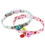 YOUSTYLO - YOU ARE PRIORITY Cotton Cat & Rabbit Collar Belt With Pendant & Bell, Printed & Adjustable Size Collars, Ideal For Kitten, Cats, Rabbits & Small Pets, Pack Of 2, 30 Cm, 1 Cm, Multicolor