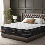 UniPon Queen Mattress 14 Inch Firm Hybrid – Cooling Gel Mattresses for Back Pain Relief Extra Lumbar Support Motion Isolation with 760+ Pocket Springs, Fiberglass-Free 365 Night Trial