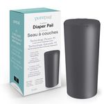 PurePail Classic Diaper Pail – Black, Blocks Odors with No Added Fragrance, Holds 20% More Diapers & Generates Less Waste, No Cutting, No Canisters, Includes 1 Pail + 2 Refill Bags + 1 Charcoal Filter