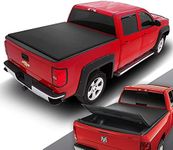 DNA Motoring TTC-TRISOFT-018 Pickup Truck Bed Soft Tri-Fold Adjustable Tonneau Cover Compatible with 09-18 Ram 1500 5.7Ft Fleetside Bed