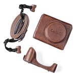 Rieibi G7X G7X II G7X III Case, Vintage Leather Camera Case for Canon PowerShot G7 X/G7 X Mark II/G7 X Mark III DSLR Camera, Protective Case with Strap