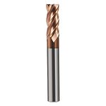 AYCHOLIZ 1pc 4Flutes Carbide Square End Mill 4mm(0.157" Dia),4mm(0.157" Shk Dia) Tungsten Steel Milling Cutter Micro Grain CNC Router Bits for Alloy Steel High Alloy Cast Iron-HRC55-TISIN Coated