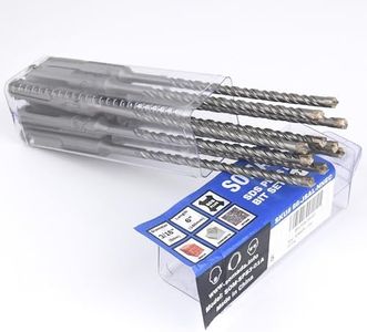SOMADA 3/16-Inch x 6-Inch SDS Plus Drill Set of 10 Pcs SDS-Plus Rotary Hammer Drill Bit 4-Cutter Carbide Tip for Concrete, Brick, Stone and Masonry Drilling