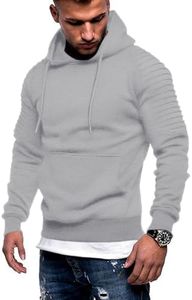 COOFANDY Men's Casual Hoodie Sweatshirt Athletic Fashion Pullover Drawstring Hoodie with Pocket Light Gray 3XL