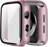 MORUS Compatible with Apple Watch Case 40mm Series 6 SE Series 5 Series 4 with Screen Protector, High Sensitive Tempered Glass and PC Protective Cover for iwatch (Rose Gold)