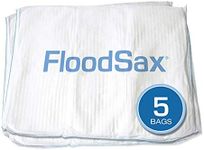 FloodSax FS5R Sandless Sandbag Water Absorbent Flood Barrier, 19" x 20", 5 Pack, White, 5 Count