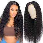 Water Wave 4x4 Closure Glueless Wig Human Hair 180% Density Lace Front Wigs Human Hair Real Hair Wig Pre Plucked Wear and Go human hair wig for Women Nature Color (26 Inch)