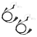 COODIO Lot 2 x Surveillance Earpiece Security Headset Bodyguard FBI [Covert Acoustic Tube] Mic Microphone Compatible with 2 Pin Kenwood Radio