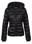 shelikes Womens Winter Jacket Ladies Padded Quilted Coat Glossy Puffer Hooded Warm Jackets