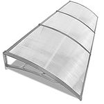 Blisswood Front Door Canopy Outdoor Awning Shelter 270 x 98.5 cm Window Rain Roof Cover With Polycarbonate Roofing Sheets Porch Shade Patio UV Protection Back Door Porch Canopies