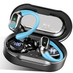 Wireless Earbuds, Bluetooth 5.3 Sport Headphones HiFi Stereo Deep Bass, Bluetooth Earbuds with Noise Cancelling Mic, 50H Playtime LED Display, IP7 Waterproof Wireless Earphones with Earhook for Runing