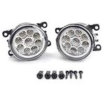 2Pcs 9 LED Car Round Front Fog Light DRL Daytime Running Light Car Bulb White