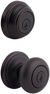 Kwikset 991 Juno Entry Knob and Single Cylinder Deadbolt Combo Pack featuring SmartKey in Venetian Bronze