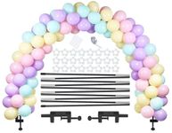 LANGXUN Balloon Arch Kit with Fiber Rods Adjustable Reusable Table Balloon Arch Stand for Birthday, Weddings, Graduation, Parties Decoration Black