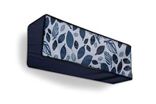 Da Anushi Polyester Split Ac Cover Indoor Unit For 1 Ton Capacity Ac, All Weather Cover/Attractive Digital Prints/Dustproof/Water Resistant Split Ac Cover (Blue Leaf)