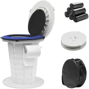 PLOGGING Toilettes de camping rétractables, hauteur réglable, pot portable pour adultes et enfants, toilettes pliables pour camping, voyage et voiture