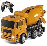 Top Race Cement Mixer truck toy, RC remote control construction trucks, Children Kids boys girls toys age 3, 4, 5, 6, 7 with lights and sounds 1:18