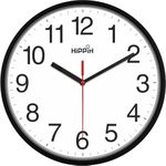 Black Wall Clock Silent Non Ticking Quality Quartz, Battery Operated 10 Inch Round Easy to Read for Home Office School Decor Clock