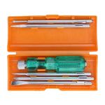 Taparia 812 Screw Driver Set with Neon Bulb, Silver & Green, 1 Piece