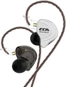 CCA C10 Five Drivers Hybrid In Ear Monitors in Each side，HiFi 4BA 1DD High Resolution Earphones/Earbuds with 3.5mm Gold Plated Plug Detachable Cable 2pin 0.75mm Wired Earbuds(Black without mic)