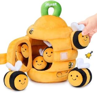 JoyCat Baby Toys 6-12 Months - Soft Baby Beehive with 5 Sensory Bees - Rattle, Crinkle Paper, Squeaker, Mirror, Busy Montessori Soft Toys for Toddlers 0-3 Years Old - Easter Basket Stuffers Gifts